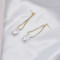 E-5866 Fashion summer Rhinestone Imitation pearls tassel Earrings for Women Wedding Party Jewelry Gift