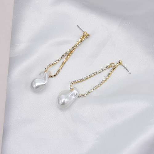 E-5866 Fashion summer Rhinestone Imitation pearls tassel Earrings for Women Wedding Party Jewelry Gift