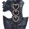 E-5868 Fashion Rhinestone Heart Pendant Long Earrings for Women Wedding Party Jewelry Gift