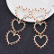 E-5868 Fashion Rhinestone Heart Pendant Long Earrings for Women Wedding Party Jewelry Gift