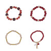 B-1057 4Pcs/Set Boho Style Adjustable Beaded Bracelets Bangle for Women Vacation Jewelry Accessory