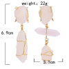 E-5870 Imitation Stone Acrylic Metal Winding Pendant Earrings