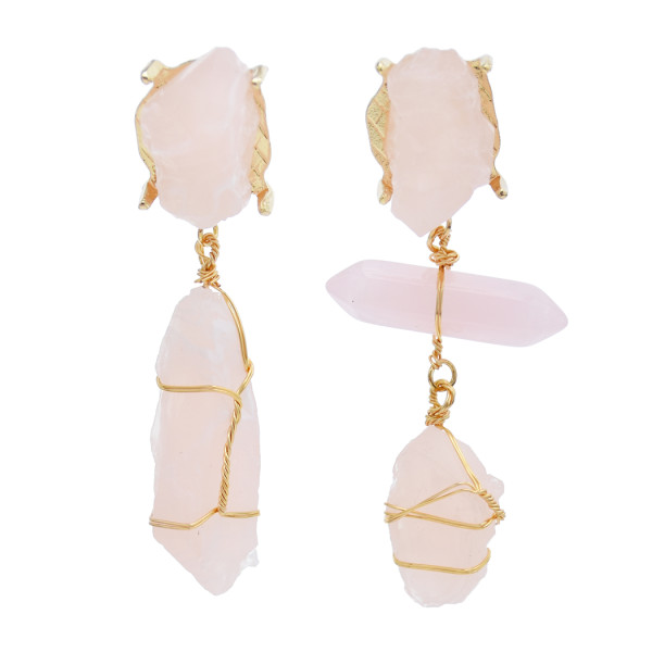 E-5870 Imitation Stone Acrylic Metal Winding Pendant Earrings