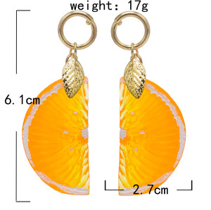 E-5874 Fashion Three-dimensional Simulation Orange Fruit Earrings Female Jewelry
