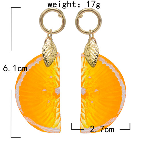 E-5874 Fashion Three-dimensional Simulation Orange Fruit Earrings Female Jewelry