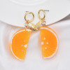 E-5874 Fashion Three-dimensional Simulation Orange Fruit Earrings Female Jewelry