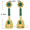 E-5876 Classic Golden Flower Diamond Pendant Bell Tassel Earring Party Gift Women Jewelry