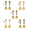 E-5876 Classic Golden Flower Diamond Pendant Bell Tassel Earring Party Gift Women Jewelry