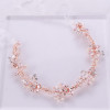 F-0783 Elegant Rose Gold Flower Crystal Pearl Headbands Bridal Party Wedding Hair Accessories
