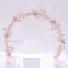 F-0783 Elegant Rose Gold Flower Crystal Pearl Headbands Bridal Party Wedding Hair Accessories