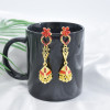 E-5881 Vintage Jhumka Earrings for Women Gold Metal flower Crystal Bells bead Tassel Earring Party Afghan indian Jewelry Gift