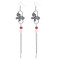 E-5852 Vintage Silver Metal Acrylic Beads Butterfly Drop Earrings for Women Wedding Party Jewelry Gift