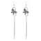 E-5852 Vintage Silver Metal Acrylic Beads Butterfly Drop Earrings for Women Wedding Party Jewelry Gift