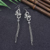 E-5852 Vintage Silver Metal Acrylic Beads Butterfly Drop Earrings for Women Wedding Party Jewelry Gift