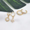 E-5885  4Pcs/Set Bohemian Style Gold Alloy Rhinestone Moon Star Stud Earrings for Women Party Jewelry