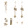 E-5887  5Pcs/Set Bohemian Style Gold Alloy Rhinestone Moon Star tassel Stud Earrings for Women Party Jewelry