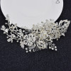 F-0786  Classic silver diamond crystal white pearl hair accessories wedding braided headdress party women jewelry