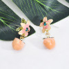 E-5892 Korean New Arrival Sweet Crystal Holiday Flower Stud Earrings For Women Fashion Elegant Oorbellen Bijoux Party Gifts
