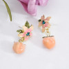 E-5892 Korean New Arrival Sweet Crystal Holiday Flower Stud Earrings For Women Fashion Elegant Oorbellen Bijoux Party Gifts