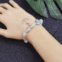 B-1063  Pattern color beads transparent crystal bracelet ethnic style beaded ladies new jewelry