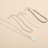N-7406  4Pcs/Set Silver Gold Chain Human Head Pendant Choker Necklaces for Women Bohemian Party Jewelry
