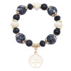 B-1064  Bohemia Vintage white/brack beaded gold alloy tree shape bracelet bangle summer hand Bracelet Jewelry