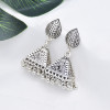 E-5894 Vintage Silver Leaf Pendant Hollow Bell Earrings Silver Bead Tassel Party Gift Women Jewelry