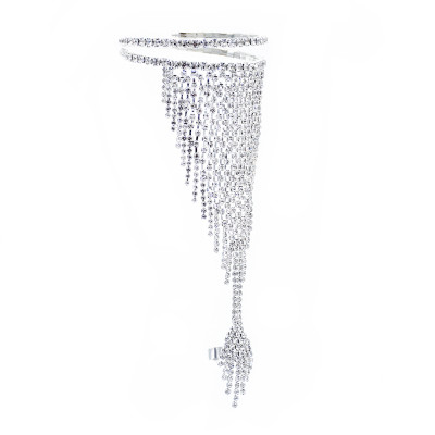 B-1066 Fashion shiny crystal bracelet bangle with ring Jewelry