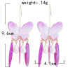 E-5898   4 Colors Eelgant Butterfly Shape Drop Earrings for Women Girl Pearl Beaded Statement Earring Party Jewelry