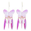 E-5898   4 Colors Eelgant Butterfly Shape Drop Earrings for Women Girl Pearl Beaded Statement Earring Party Jewelry