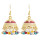 E-5899  Indian Gold Metal Bells Tassel Earrings for Women Bohemian Acrylic Beaded Statement Earring Party Jewelry Gift