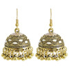 E-5901  Vintage gold metal alloy beaded tassel earrings Indian Afghan Jewelry
