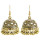 E-5901  Vintage gold metal alloy beaded tassel earrings Indian Afghan Jewelry