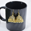E-5901  Vintage gold metal alloy beaded tassel earrings Indian Afghan Jewelry