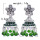 E-5903  Vintage silver with colored glass beads tassels diamond crystal bell earrings party gift women  jewelry