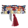 B-1068 5Pcs/set Bohemian Acrylic Beads Statement Bracelets for Women Summer Holiday Party Jewelry Gift