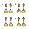 E-5905 Vintage crystal bell tassel earrings party gift women Jewelry