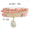 B-1070  5pcs/set of pearl luster beads shell pendant colorful crystal bracelet women summer holiday party jewelry gift