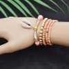 B-1070  5pcs/set of pearl luster beads shell pendant colorful crystal bracelet women summer holiday party jewelry gift