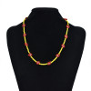N-7407  Fashion Simple Beads Strand Necklace Bracelet Set Women String Beaded Short Women Necklace Jewelry Chokers Bracelet Gift