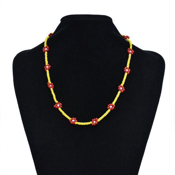 N-7407  Fashion Simple Beads Strand Necklace Bracelet Set Women String Beaded Short Women Necklace Jewelry Chokers Bracelet Gift