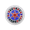 R-1528 Bohemian Vintage Silver Alloy Enamel Rhinestone Finger Rings for Women Adjustable Indian Party Jewelry