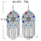 E-5908  Vintage silver inlaid colorful gems coin tassel pendant earrings party gift women jewelry