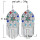 E-5908  Vintage silver inlaid colorful gems coin tassel pendant earrings party gift women jewelry