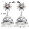 E-5909  Vintage Indian Jhumka Earrings for Women Silver Colorful Flower Bells Tassel Earring Party Jewelry Gift