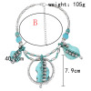 N-7408  Silver Chain turquoise green stone Pendant Choker Necklaces for Women Bohemian Party Jewelry