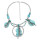 N-7408  Silver Chain turquoise green stone Pendant Choker Necklaces for Women Bohemian Party Jewelry