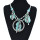 N-7408  Silver Chain turquoise green stone Pendant Choker Necklaces for Women Bohemian Party Jewelry