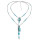 N-7410 Bohemian Ethnic Irregular Turquoise Stone Silver Chain Bells Tassel Necklaces for Women Tribal Party Jewelry