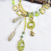 N-7411 Vintage Fruit Pendant Bells White Stone Pendant Choker Necklaces for Women Bohemian Party Jewelry Gift